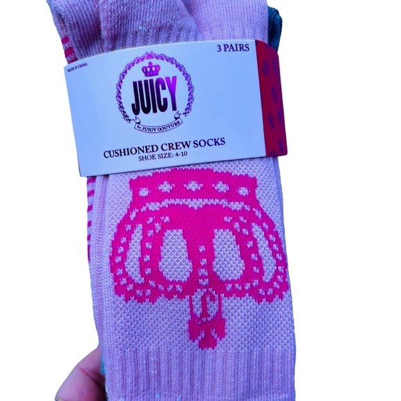 Juicy Couture Womens Princess Queen Crew Socks - Picture 4 of 9